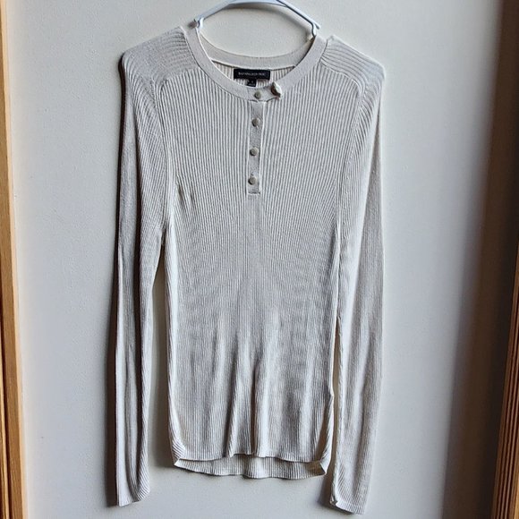 Banana Republic Other - Banana Republic Ivory Ribbed Crew Neck Henley Jersey Size Small